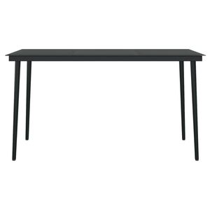 Ensemble de salle à manger en acier noir thermolaqué avec corde en coton et verre trempé pour usage extérieur - Product Image 6