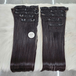 Extensiones de Cabello Natural Vietnamita Remy 12A de Doble Trama, Accesorios para el Cabello con Clip, Teñidas, Lisas y Sedosas, 100g por set, 5 tiras - Product Image 4
