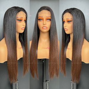 Peluca recta de hueso con punta negra y marrón personalizada, extensiones de cabello humano vietnamita 100% reales, longitud completa, lista para enviar - Product Image 5