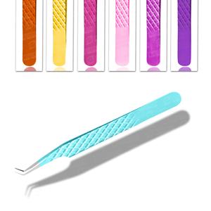 Pince à épiler d'extension de cils méga volume professionnelle personnalisée logo personnalisé OEM vente en gros pince à cils de précision à pointe en fibre - Product Image 1