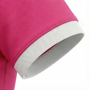 <b>Women</b> Pink <b>Polo</b> T <b>Shirt</b> Short Sleeve SOLID Color Casual Knitted Fabric Regular Length White Collar And Cuffs Woman <b>Polo</b> T <b>Shirt</b> - Product Image 5