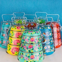 Cooker king — boîte à Lunch personnalisable en acier inoxydable, avec Logo et couleur personnalisés, de haute qualité, moderne et colorée, avec un chiffon imprimé, 1/6