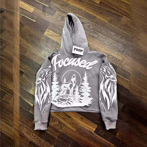 Sudadera con Capucha de Lujo con Estampado Gráfico Personalizado, Algodón Grueso, Estilo Urbano, Fabricante OEM ODM - Product Image 4