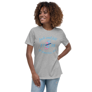 T-shirt décontracté pour femme, gris chiné, lettres graphiques, col rond, coton doux, manches courtes, vêtement de mode décontracté - Product Image 1