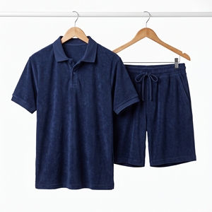 Conjunto de Polo y Pantalones Cortos de Verano para Hombre, Estilo Resort, en Tejido de Rizo, OEM, ODM, Venta al Por Mayor, Logotipo Personalizado, MOQ Bajo - Product Image 4
