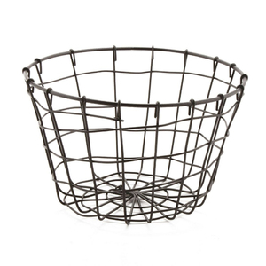 Fancy Design Round Shape Metal Iron Wire <b>Basket</b> Black Finished Eco-Friendly Multifunction for Tabletop Kitchen Fruits Vegetables - Product Image 1
