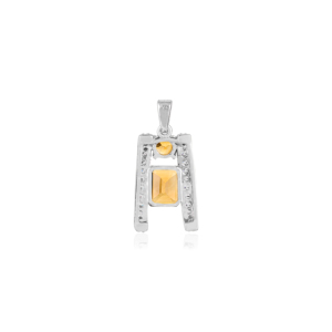 Colgante de Plata de Ley 925 con Citrino Genuino, Estilo Retro, Doble Capa, Pequeño, Hecho a Mano, Joyería Fina - Product Image 6