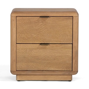 Nala Nightstand Made Of Solid Teak Wood High Quality With Natural Wood and 2 Drawers For Indoor Use. - Product Image 2