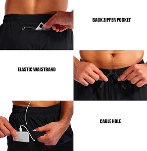 High Quality Black Color Polyester Tow <b>Layered</b> Gym Shorts Fitness Summer Gym Workout Mesh Shorts Men's Muscle Summer Shorts - Product Image 4