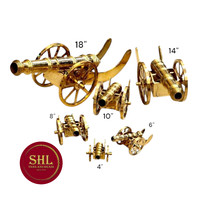 Canon en laiton artisanal de luxe de 10 pouces pour la décoration, matériau en laiton véritable, origine Thaïlande