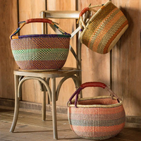 Panier Bolga Fait Main Durable Panier en Herbe Marine Naturelle Fournisseur Éthique Vietnam