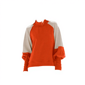 Sudadera Casual para Mujer, Cuello Alto, Manga Larga, Forro Polar Ecológico, Estilo Urbano, con Logotipo Personalizado, Poliéster/Algodón - Product Image 1