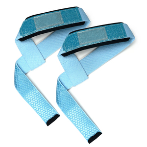 New Arrival Glitter Blue High Grade Heavy Duty Cotton Luxurious Sports Gym Accessories <b>Lifting</b> Wrist <b>Strap</b> cheap price - Product Image 1