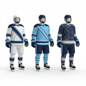 Tenues de hockey sur glace sur mesure confortables, service OEM, haute qualité, séchage rapide, respirantes, pour hommes adultes, en stock, 100 % polyester - Product Image 5