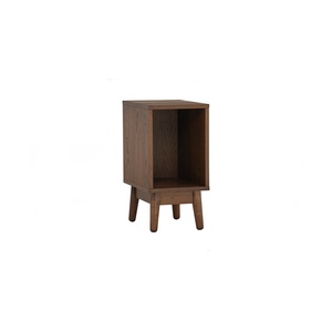 Modern <b>mid</b>-<b>century</b> side <b>table</b> with an open wood design and solid tapered legs for residential spaces. - Product Image 5