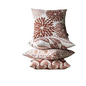 Sofá Beige Moderno con Cojines Decorativos con Estampado Floral, Fundas de Cojín de Algodón Lavables con Cierre de Sobre - Product Image 3