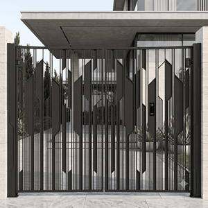 Puerta de Entrada Doble Abatible de Hierro Forjado con Recubrimiento en Polvo, Impermeable y Antirrobo, Estilo Moderno Clásico de Lujo para Villa, 8 pies, Premium - Product Image 2