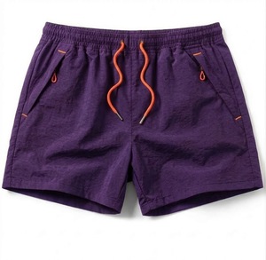Shorts de course pour hommes, taille mi-haute, en maille/nylon, respirants, imperméables, séchage rapide, écoresponsables, avec fermeture élastique à la taille - Product Image 6