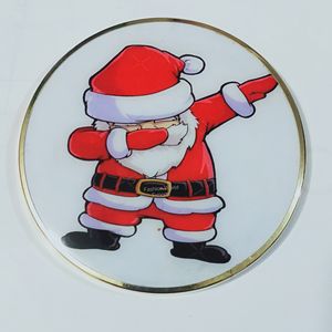 Sous-verres multi-émail avec bords métalliques Les meilleurs sous-verres de Noël absorbants Xmas Holiday Cool Cup Coasters in Vintage Design - Product Image 5