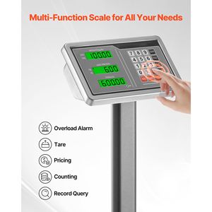 Bilancia Digitale da Pavimento con Capacità 100 kg, Precisione 0,04 kg, Funzione Tara, Calcolatore Prezzi, Materiale in Acciaio - Product Image 6