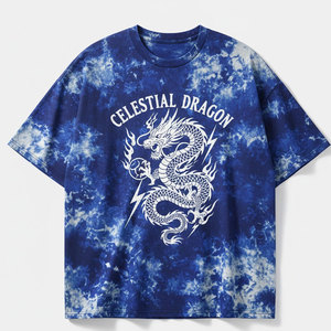 Camiseta para hombre con efecto lavado ácido, estilo vintage, tela de algodón suave, corte relajado, ideal para uso casual, moda urbana y uso diario. - Product Image 5