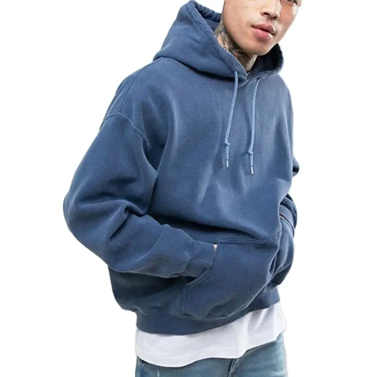 Toptan moda erkek % 100% pamuk vintage büyük boy boş kazak hoodies
