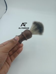 Brocha de Afeitar de Nylon Super Badger AL-FARDAN con Logotipo Personalizado para Hombre, con Mango de Madera Natural - Product Image 4