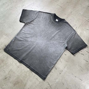 Camisetas de Verano para Hombre Estilo American Vintage, Manga Corta, Cuello Redondo, Estilo Ringer de Color Invertido, Lavado Ácido, Largo Regular, 100% Algodón - Product Image 4