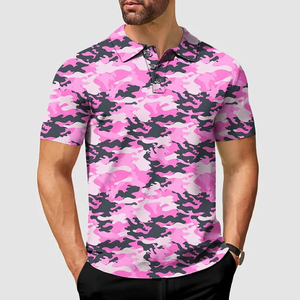Chemise de golf personnalisée OEM à motif camouflage, coupe classique, tissu jersey en coton, manches courtes pour hommes, nouvelle tendance de la mode - Product Image 4