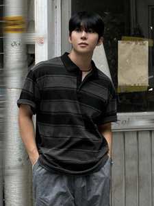 Polo rayé tie-dye pour homme, été - Product Image 5