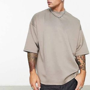 เสื้อยืดโอเวอร์ไซส์สไตล์วินเทจสำหรับฤดูร้อน ขายส่ง ผ้าคอตตอนหนา 100% เสื้อยืดผู้ชายทรงหลวมแบบใหม่ - Product Image 1