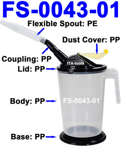 Botella de aceite industrial de 5.5 L con escala de medición, cubierta antipolvo y boquilla flexible, personalizable OEM/ODM Lkanne - Product Image 2