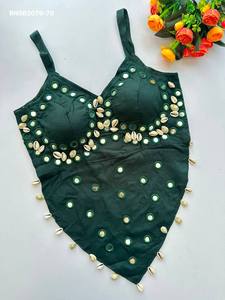 Chemisier sans manches style corset en coton doux de qualité supérieure avec miroir à main - Collection Kaudi - Achats en ligne Inde - Product Image 3