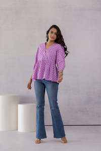 LILAC COTTON <b>TOP</b> WOMEN - Product Image 2