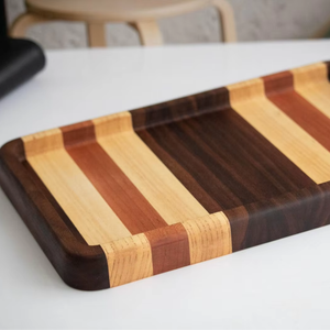 Bandeja de Madera Japandi Hecha a Mano de Estilo Vintage Ecológico para Servir Té y Café, Decoración para el Hogar y Hoteles a Precios Bajos - Product Image 1