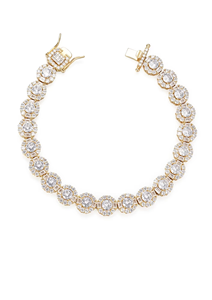 Pulsera de Diamantes Redondos con Corte Brillante, Plata 925, Diamantes Blancos, Certificación IGI, Joyería Clásica para Bodas de Mujer - Product Image 3