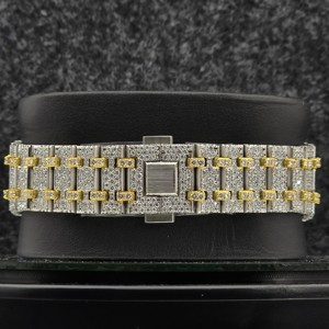 Luxury Quartz Moissanite Stainless Steel <b>Watch</b> VVS1 Brilliant Cut Diamond Fashion Business Hip-Hop <b>Iced</b> <b>Out</b> Stainless SteelBand - Product Image 4