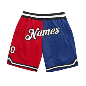 Men's Basketball Shorts Solid Red Blue Satin High Waist Drawstring Closure Heat-Transfer Printed Elastic Sporty Breathable Mesh - Product Image 1