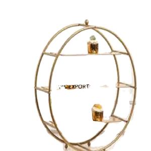 Support à gâteau décoratif en métal ovale doré à 3 couches vintage Support à gâteau de table au design moderne pour la maison Hôtel Mariage Fête - Product Image 1