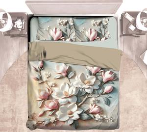 Juego de Sábanas Modernas para el Día a Día, Impresas en 7D, de Microfibra de 140 g/m², Tamaño King, 3 Piezas, 275*275 cm, Sábana Plana con Fundas de Almohada, Diseño Floral, 300 Hilos - Product Image 2