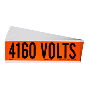Étiquettes de tension pour conduites Brady 4160 Volts, adhésif durable pour équipements haute tension - Product Image 3