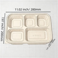 Boîtes jetables compostables en fibre de bambou robustes avec couvercles sécurisés, alternative au plastique pour les contenants alimentaires
