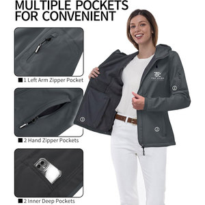 Nueva Chaqueta Cortavientos de Punto para Mujer, Diseño Exclusivo, Alta Calidad, Marca Privada, Estilo Urbano, Impermeable y Transpirable, con Cierre de Cremallera - Product Image 3