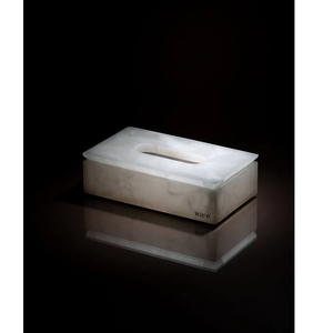 Boîte à mouchoirs en marbre blanc moderne avec un design élégant pour la maison, le bureau et le rangement décoratif JANNAT EXPORT 100% écologique - Product Image 3