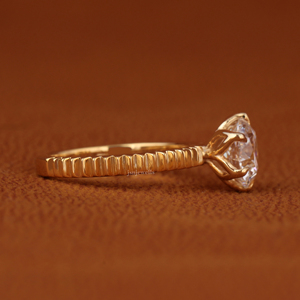 Bague de fiançailles solitaire en or 14K 18K avec diamant de laboratoire rond de 3 carats, sertie à griffes, pour femme, certifiée IGI VS1 VVS, tendance - Product Image 2