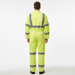 Overol de Seguridad Reflectante Fluorescente Amarillo Ignífugo de Poliéster Personalizado con LED Intermitente, Impermeable, de Alta Visibilidad, Clase 2, para Hombre, 5 Piezas - Product Image 2