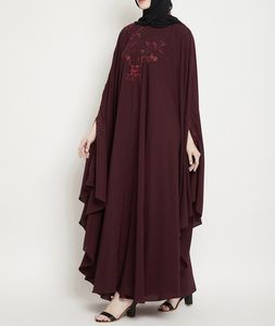 Best Quality Women Abaya Kaftan Dress Handmade Turkish Floor Length Long Sleeve Soft Breathable Polyester Floral Loose Fit - Product Image 2