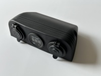 Pengisi Daya USB Ganda 3 in 1 Model Tempel di Permukaan + Soket Rokok 12V + Voltmeter untuk Ponsel, Tablet, dan Pad