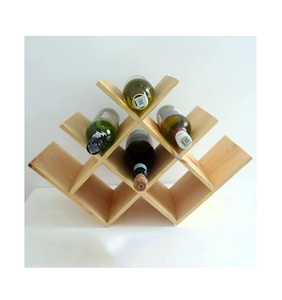 Wood Wine Bottle Holding Stand Wine Rack 3 Tier 6 Bottle Holder Rustic Style Tabletop Bottle Holder for Wine <b>Storage</b> Display - Product Image 1