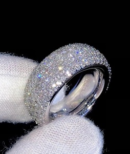 Unisex Hip Hop Cluster <b>Ring</b> 925 Sterling <b>Silver</b> Customizable <b>Band</b> Charm Wedding/Engagement Gift for Parties & Anniversarie <b>ring</b> - Product Image 4